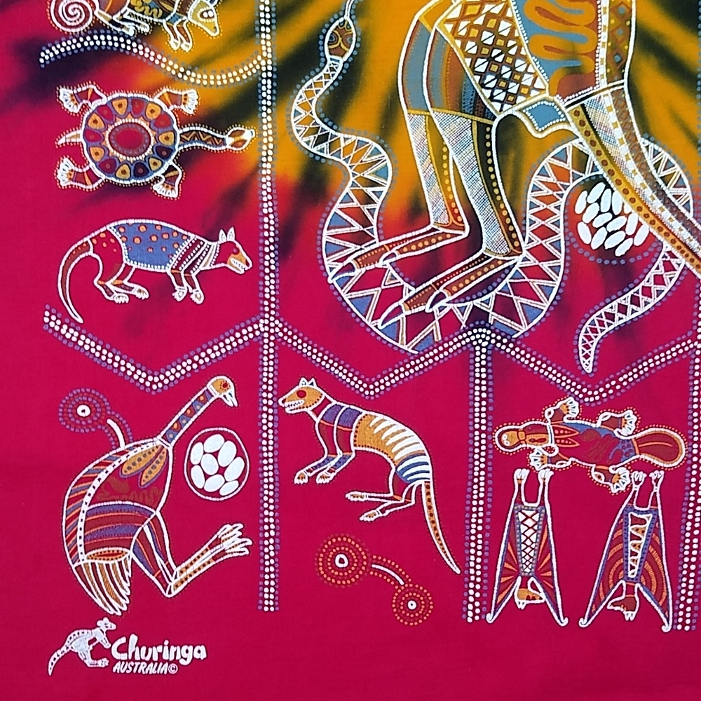 Churinga Australia Aboriginal Art Tie dye Size XL Vintage 90s - Picture 8 of 16